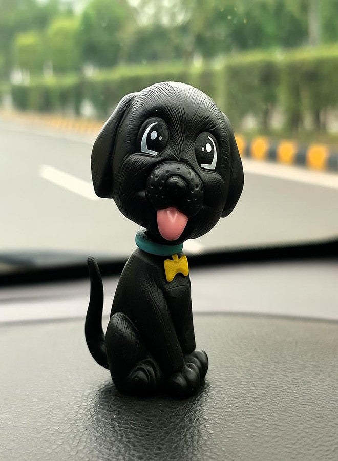 RIANZ® Bobble Head Dog for Car Dashboard, Home & Office | Cute Puppy Figurine Toy | Wobble Head Dog Showpiece for Gift & Decoration (Black) - Image 1